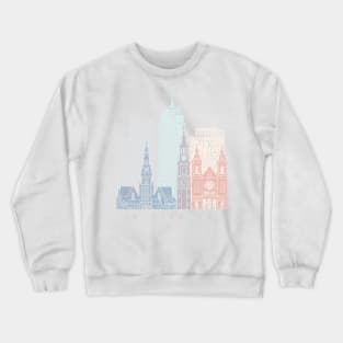 AMSTERDAM v2 SKYLINE POSTER PASTEL Crewneck Sweatshirt